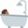 person taking bath, medium-dark skin tone